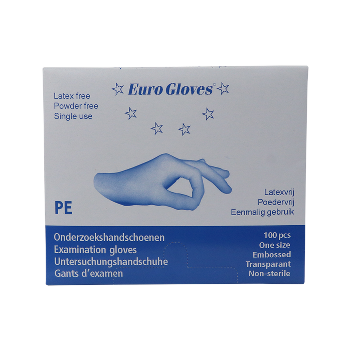 Eurogloves plastic geruwde handschoen - One-size 100 stuks